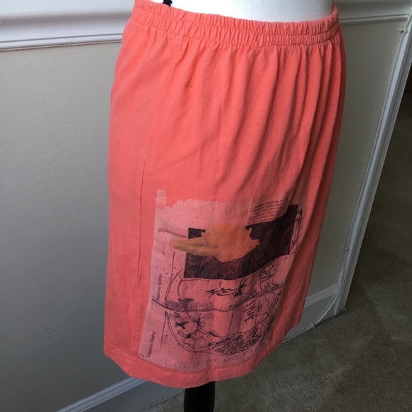 Handmade Orange flower text tube top or skirt - Picture 6 of 7